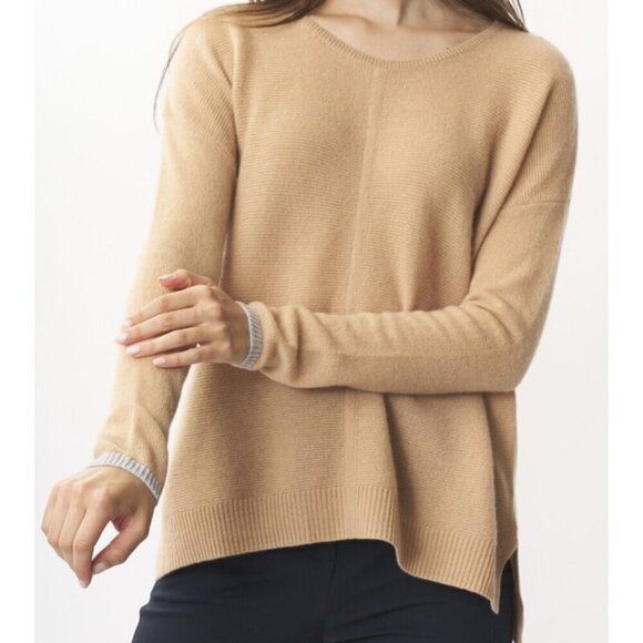 Cashmere Clouds Easy Fit 100% Cashmere Oatmeal Knit Sweater Women's Size Medium - Picture 1 of 11